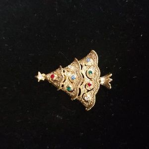Christmas tree Signed Brooch